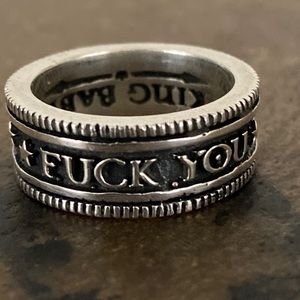 925 sterling silver king baby fuck you ring